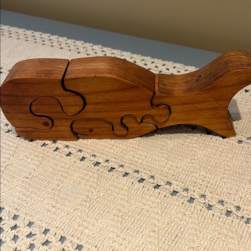 VTG RARE💥Wooden Whale Puzzle Toy🐋
